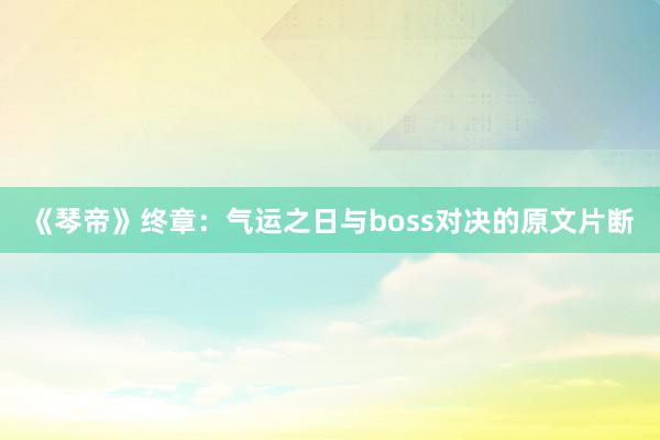 《琴帝》终章：气运之日与boss对决的原文片断